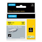 DYMO Rhino industri tape krympeflex sort på gul 6mmx1,5m