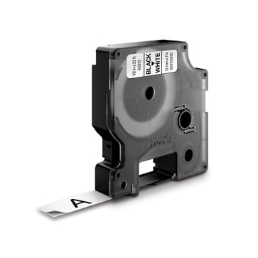 Dymotape D1 12mmx7M Sort/hvid