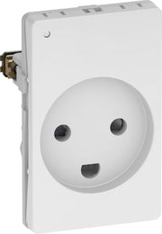 Fuga stikkontakt m. jord og LED lampe 1½ modul - hvid