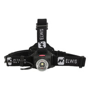 Elwis PRO Daylight H800R genopladelig pandelampe 800 300 100 lumen rød LED foran zoom rød sikkerheds