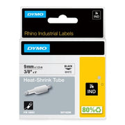 DYMO Rhino industri tape krympeflex sort på hvid 9mmx1,5m