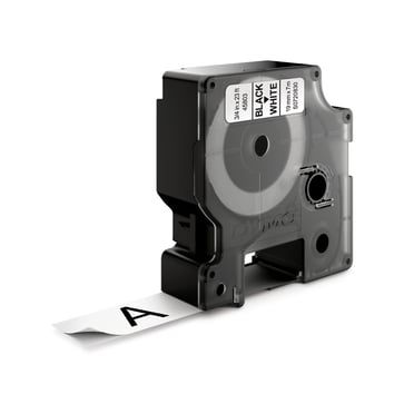 DYMO D1 tape sort/hvid 19mmx7m