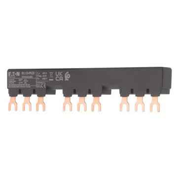 3 faset busbar til 3 motorværn PKZM0 PKE12 og PKE32 uden side monteret hjælpekontakt B3.1/3-PKZ0