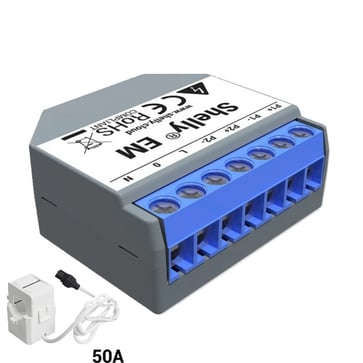 Shelly EM - WiFi energimåler 2x50/120A (uden strømtrafo)