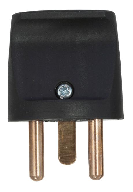 Stikprop rund m/jord sort 230V 16A