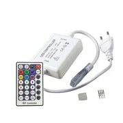 RGB 8x16 Neon flex kontroller med fjernbetjening - Inkl. endeprop, 230V, memory funktion, radiostyret, 50m rækkevidde