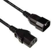 Lysnetkabel 250V 10A, C13 til C14, sort - 2 meter