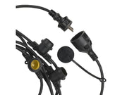 Prof. udendørs lyskæde u. pærer - 25 x E27 sokler (25m)