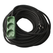 Kabelsæt 3 udtag med jord 15 m grøn