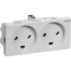 Stikkontakt EDB 2 modul 2-pol med jord lysegrå