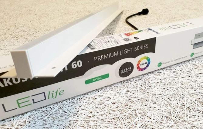 LED lysskinne 35W 120 cm 4000K til Troldtekt og akustikloft, 24V