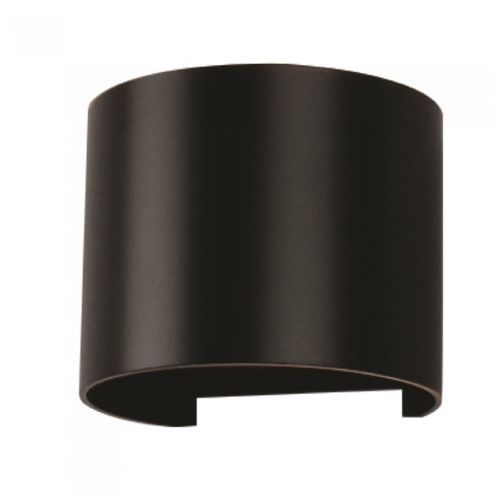 6W LED sort væglampe rund, justerbar spredning.