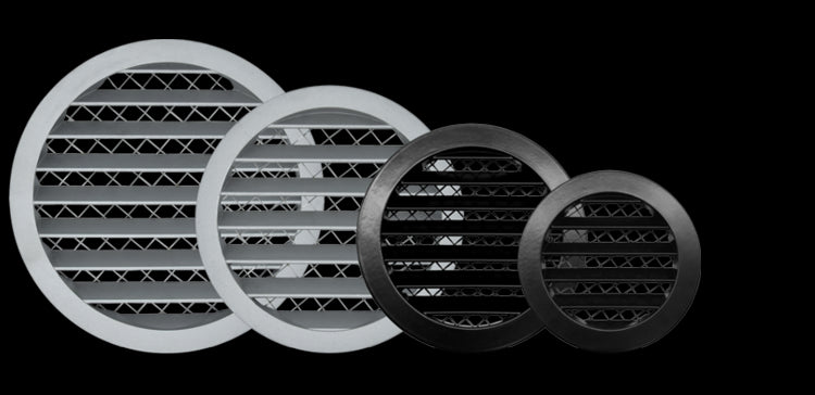 Rund Aluminium væg-ventilationsrist - Ø160mm