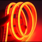 Orangefarvet 8x16 Neon Flex LED-strips - 5 meter, 8W pr. meter, IP67, 12V