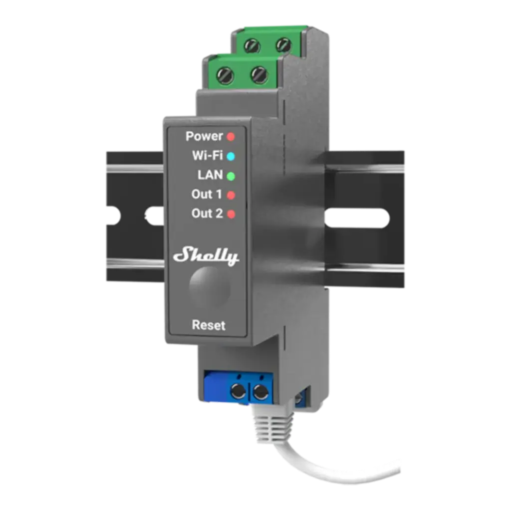 Shelly Pro 2 - WiFI relæ, 2 kanaler, potentialfrit
