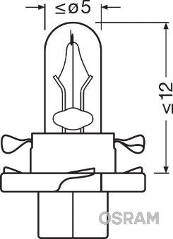 Osram instrumentbelysning 12V  1,5W