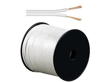 Højttalerledning - 2x2,5mm² CCA, hvid (100m)