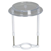 Skærmstativ, hvid plast, Ø34mm, forskydelig 14 - 21 cm