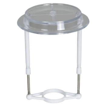 Skærmstativ, hvid plast, Ø34mm, forskydelig 14 - 21 cm