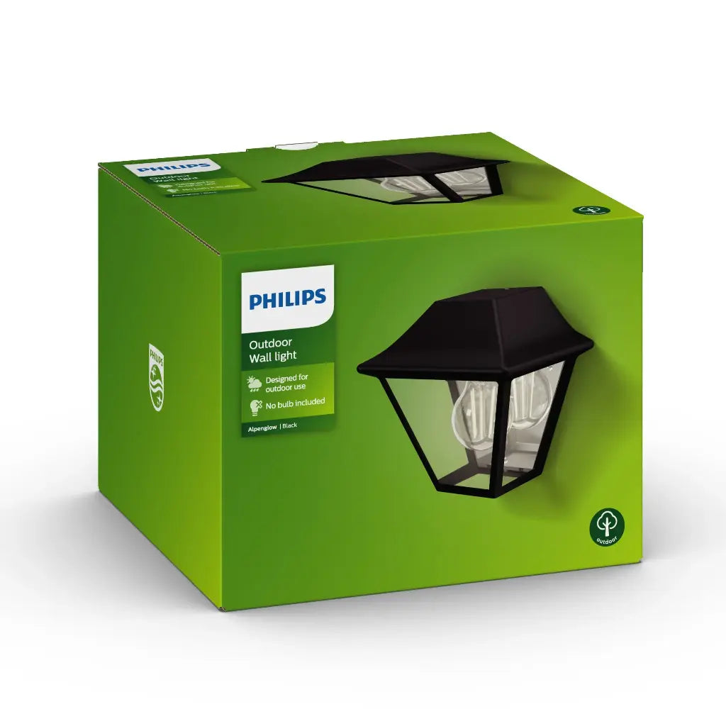 Alpenglow wall lantern black 1x42W 230V
