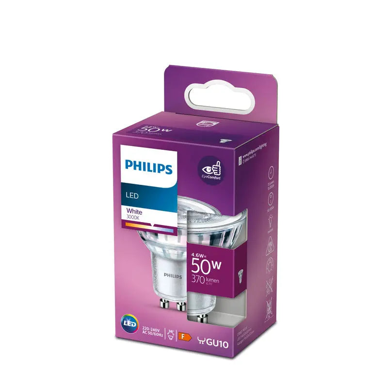 Philips LED 4,6W (50W) GU10 3000K 370lm