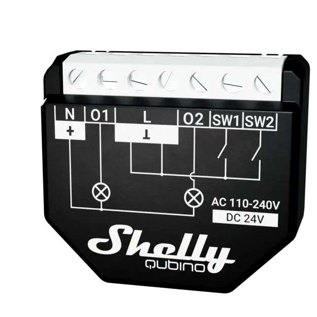 SHELLY QUBINO WAVE 2PM - Z-WAVE 2CH RELÆ