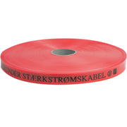 Markeringsbånd rød 25x0,3mm "Stærkstrøm" - Pr m.