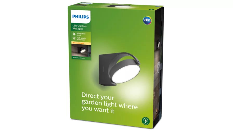 PHILIPS Mimosa væglampe 7W LED 2700K IP44 Antracit