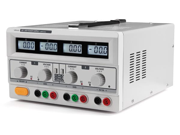 Laboratorie strømforsyning - 2 x 0-30V / 0-3A m. LCD display