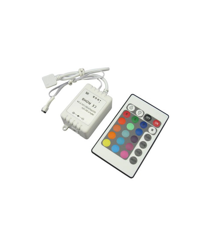 RGB kontroller med fjernbetjening - 12V, infrarød, 60W
