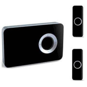 Trådløs dørklokke inkl. 2 ringetryk - sort