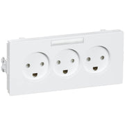 LK Clic line  stikkontakt trippel m. j hvid