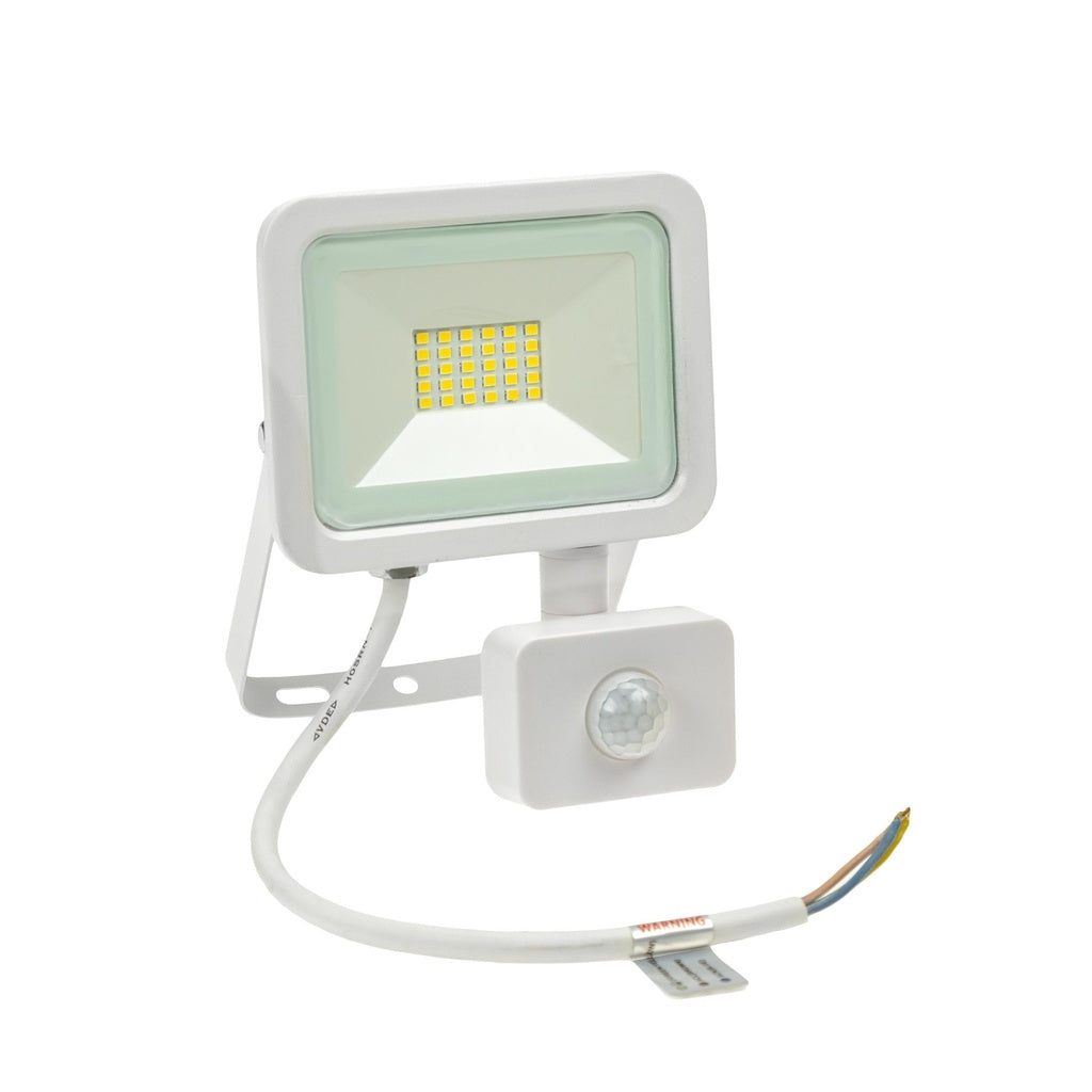 20W LED projektør m. sensor 4000K 1750 Lumen