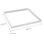 Ramme til 60x60 LED panel - Samles hurtigt, plast hjørner, Uden synlige skruer, hvid kant
