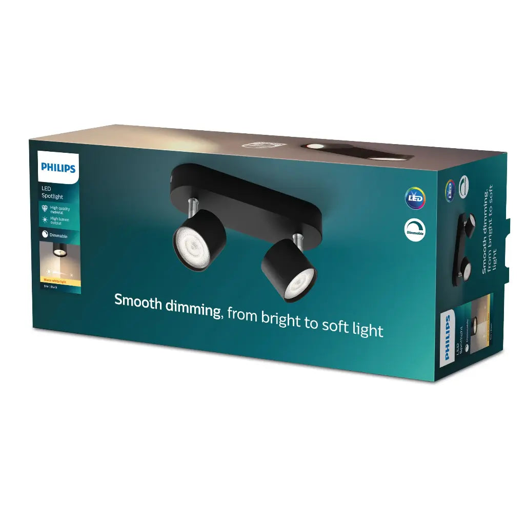 STAR bar/tube black 2x4.5W SELV Dim