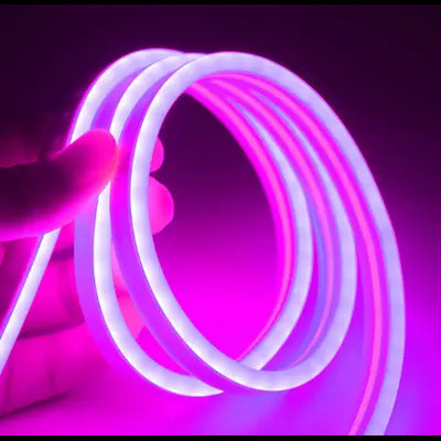 Lilla 8x16 Neon Flex LED Bånd - 5 meter, 8W pr. meter, Vandtæt, 12V