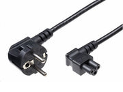 Strømkabel - CEE7/7 90° han > C5 90° hun, Sort (5m)