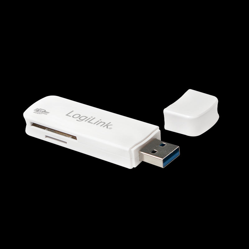 USB 3.0 kortlæser - USB A til SD/SDHC/SDXC, Hvid