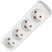 4-Stikdåse m / jord hvid