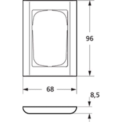 LK Fuga ramme Softline 68 1½m - hvid