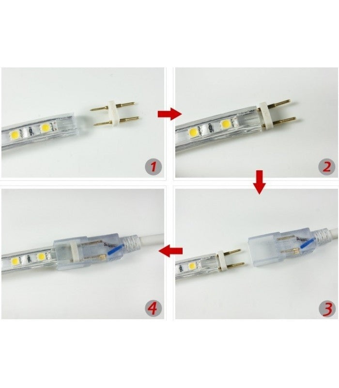 Stik til 230V LED strip (Type Q), IP67 vandtæt