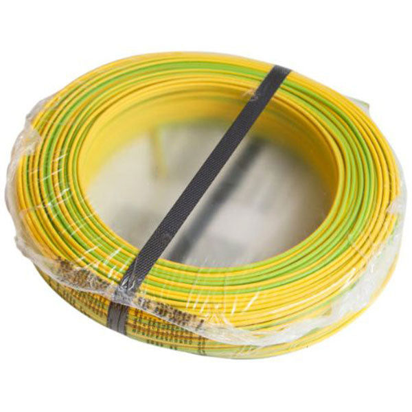 Inst. ledning PVL blyfri 1x1,5mm gul/grøn - 100 m.