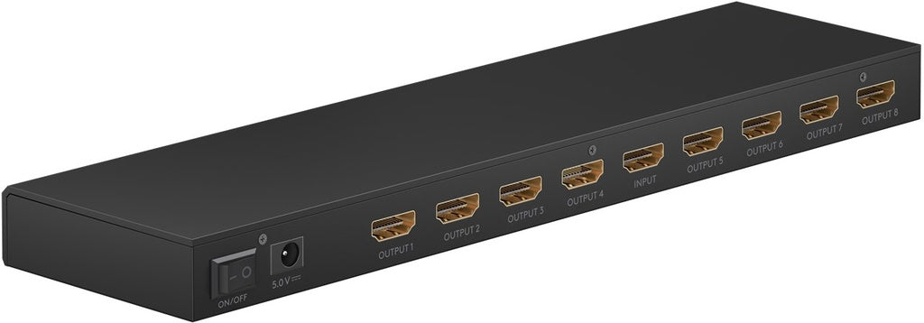 HDMI 1.4 splitter - 1 ind til 8 ud, Sort (4K HDTV)