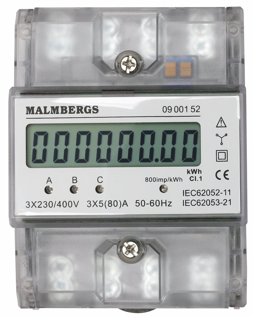 Digital KWh-måler 3-Faset, 63A
