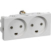 Fuga Stikkontakt 2 modul 2-pol med jord lysegrå