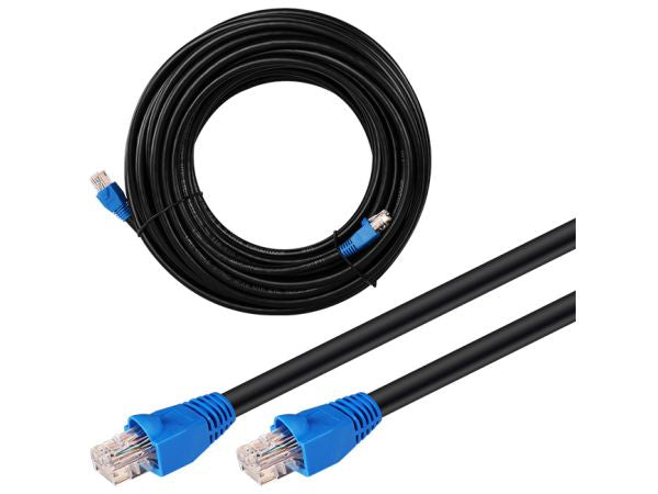 UTP netværkskabel - CAT6, 2xRJ45, Udendørs, Sort (60m)