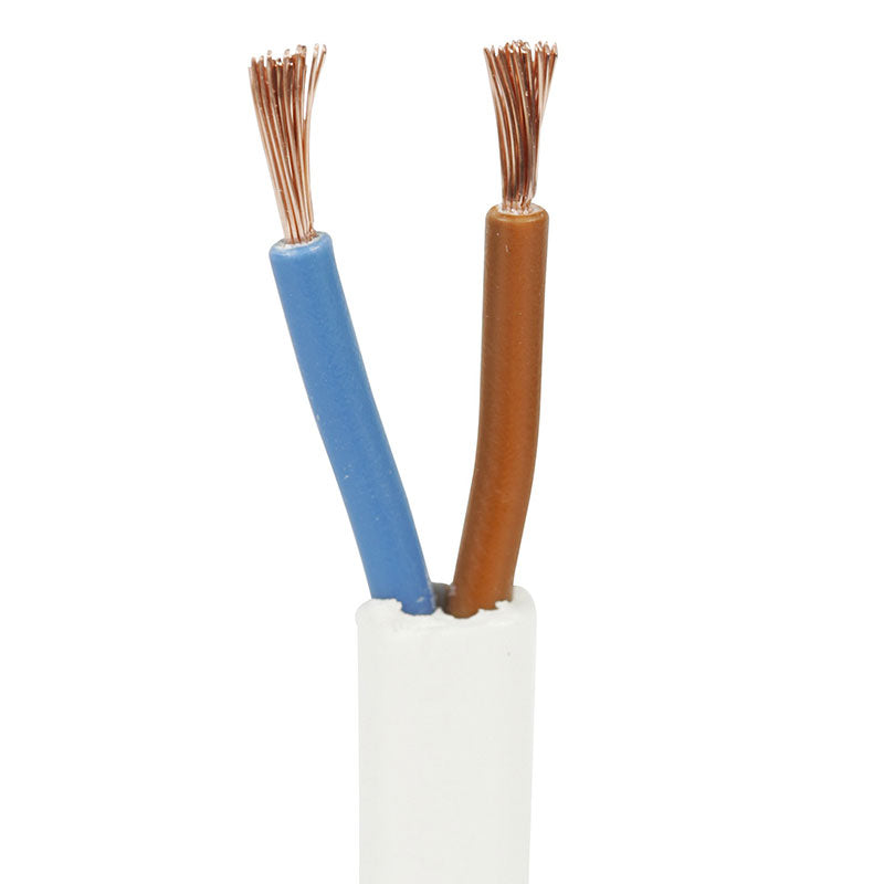 Plastkabel PKA Rund Hvid 2x1,5mm² - 50 meter