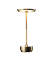 Opladelig LED bordlampe,  Guld, touch dæmpbar
