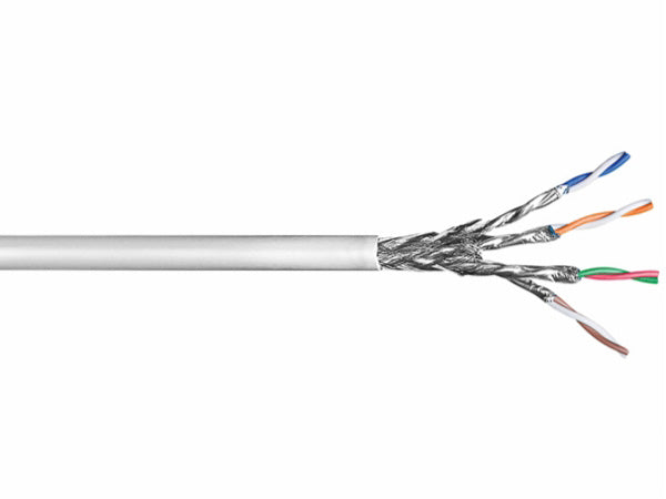 S/FTP netværkskabel - CAT6 PiMF massiv CCA, PVC Grå (100m)