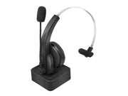 Bluetooth headset med opladerstand - Mono, Sort
